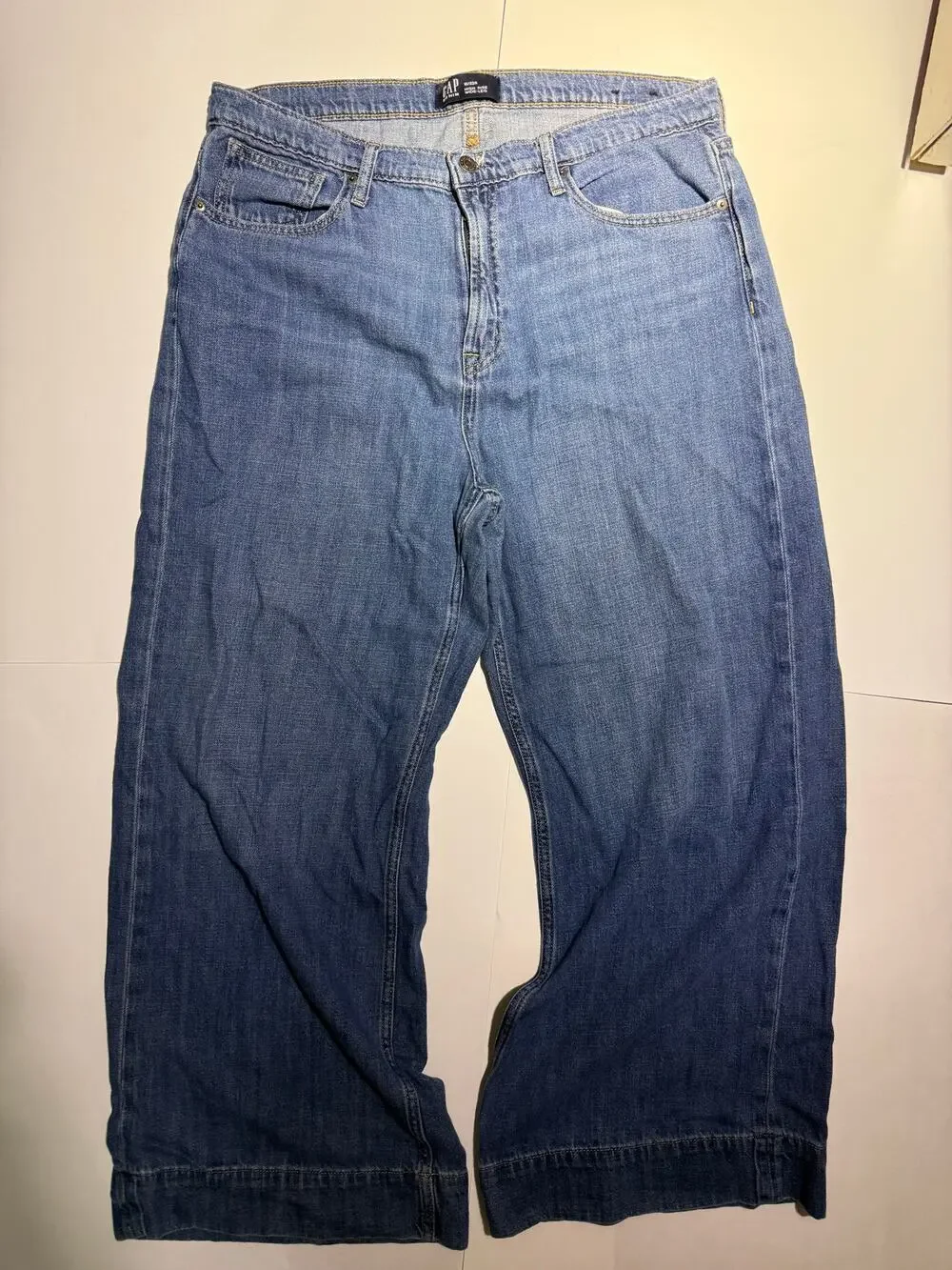 GAP Denim Women's High Rise Wide-Leg Jeans (Medium Wash, Size 16/33R)